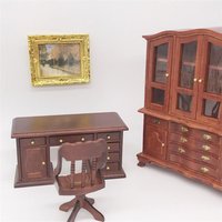 Retro Resin Craft Playing House Doll Accessories Vintage Framed Photos Miniature Oil Painting 1:12 Scale Mini Picture