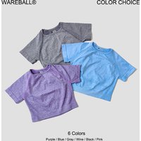 Women Seamless Yoga Shirt Fitness Short Sleeve Crop Top Workout Tops Gym Clothes For Women Running Sport T-shirts Sportswear