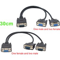 For Cash Register POS Display Serial Cable Splitter Directly Connected COM 2 in 1 DB9 9Pin 1 to2 RS232 Data Cable Male to Female