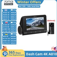 70mai 4K Dashcam A810 Front- und Heckkamera-Set mit 4G-Modul LTE UP04 Fernbedienung GPS ADAS Auto-DVR 70mai A810 Auto-DVR