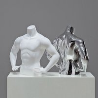 strong muscle sports mannequin men half body torso headless artificial bodies fashion electroplate male for clothes