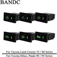 Green LED Backlit Car Push Switch 12V Boiler Compressor DRL ON-OFF Button For Toyota LandCruiser 60 75 78 79 80 Prado 90 95