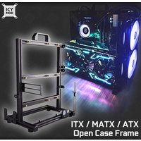 Aluminum Fully Open Chassis Frame Supports ITX/MATX/ATX Vertical Shell Player DIY Chassis PCIE3.0 GPU Vertical Installation MOD