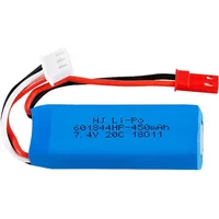 7.4V 450mAh 20C Lipo Battery With USB Charger For WLtoys F959 RC toy Parts 7.4v 2s Battery for XK DHC-2 A600 A700 A800 A430