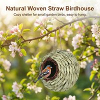 Handwoven Spherical Bird Nest Decorative Birdhouse For Garden Patio Decor Creative Natural Fiber for Kids Education