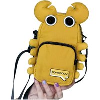 Casual Crab Shoulder Bag Cartoon Oxford Cloth Canvas Crossbody Bag Storage Purse Large Capacity Mobile Phone Pouch Outdoor