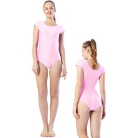 Women's Classic Team Basic Short Sleeve Ballet Dance Leotards for Adult Gymnastics Dance Tops with Soft Lining Bodysuits