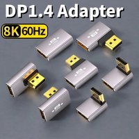 8K60Hz 4K144Hz Displayport Cable Adapters 90 Degree Up Down Left Right Angled DP Male-Female Converter Adapter for PC Monitor