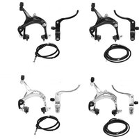 Front/Rear Fixie Bike Brake Kit Road Bike Cruiser Brake Set Bike Caliper Brake Kit Side Pull Brake Set Mountain Bike Accessories