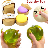 Simulation Char Siu Bun Green Apple Slow Rebound Vent Toy Stress Relief Toy Squishy Comfortable Touch Stress Relief Gadget