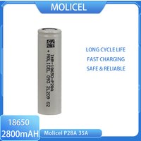 Original Molicel 3.6V 18650 INR18650-P28A 2800mAh Max 35A Discharge Support -40℃ Low Temperature Discharge Cell