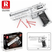 Reobrix 77001 Desert Eagle building block gun Model Design Play Series DIY Toys Building Blocks Boys' holiday gifts 408Pcs