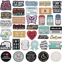 Psychology Mental Health Matters Enamel Pins Invisible Illness Introversion Anxiety Social Metal Badge Jewelry Gifts For Friends