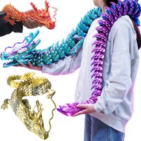5/1pcs Giant90-30cm 3D Printed DragonStatue Figurine, Articulated Jointed Colorful Collectible Home Office DecorDesktop Ornament