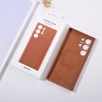 Luxury Leather Cover For Samsung Galaxy S24 Ultra Case S23 S22 Ultra For Magsafe Magnetic Wireless Charging Protective Shell