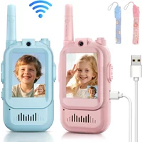 2PCS Video Walkie Talkies for Kids Rechargeable Toddler Toys for Indoor Camping Travel Birthday Gfits for Kids Ages 3-12