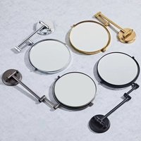 Brass 3X Magnifying Makeup Mirror 360° Rotation Brushed Gold Bathroom Mirror with Drill Hole And Foldable Shaving Feature 8 Inch
