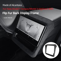 For Tesla Model Y Juniper/Model 3 Highland 2025 Rear Display Frame Cover Alcantara Suede Decoration Stickers Car Accessories