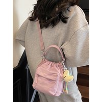 Elegant Corduroy Bucket Bag Lightweight Drawstring Crossbody Mobile Phone Bag Commuting Handbag New 2026 Minimalist Design
