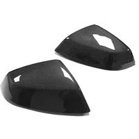 For Audi Q7 Q5 SQ7 SQ5 OEM Carbon Fiber Rearview Side Mirror Replacement Covers Cap Blind Spot Assist 16-22