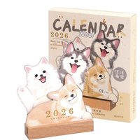 Table Calendar 2026 Puppy Kitten Monthly Desk Calendar Academic Schedule Pad for Kids Work Class School Daily Puppy Kitten