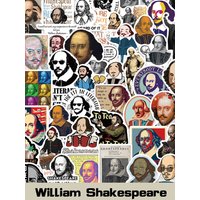 50PCS Retro Celebrity William Shakespeare Sticker Graffiti DIY Snowboard Laptop Luggage Car Fridge Waterproof Sticker