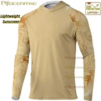 Hoodies Tshirt Men Fishing Wear Anti-UV Sunscreen Sun Protection Dress Clothes Fishing Shirt Breathable Fish Jersey