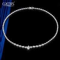 GXTRS Waterdrop Moissanite Tennis Necklaces For Women 925 Pure Silver Luxury Pear Cut Lab Diamond Clavicle Chains Fine Jewelry