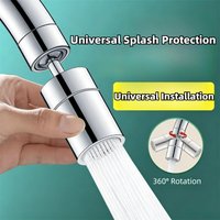 360° Rotation Kitchen Faucet Spray Head Filter Washbasin Splash Proof Adapter 2 Mode Adjustable Kitchen Sink Faucet Aerator