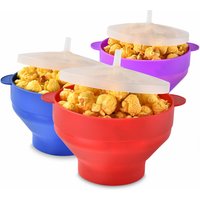 New Silicone Microwave Popcorn Bowl Foldable Popcorn Maker Bucket with Lid Folding Large Capacity Popcorn Kitchen Baking Tools