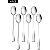 2/6/10PCS Stainless Steel Coffee Spoon Long Handle Ice Cream Dessert Tea Spoon For Picnic Drinkware Tableware Kitchen Set Supply