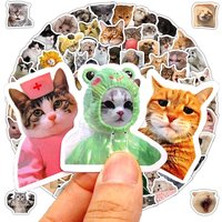 10-100pcs Cute Cat Expression Sticker Pack DIY Phone Bike Wall Scrapbook Motorcycle Waterproof Cartoon Sticker For Kid Toy Gifts