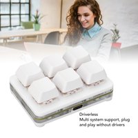 Small Mechanical Gaming Keyboard 6 Keys Supports Hot Swap Plug and Play Compact Red Macro Mechanical Keyboard for Game