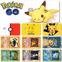 Pokemon Card Decals Credit Card Skin cartoon 2.5D Matte Frosted Pikachu Blastoise Waterproof Stickers for Debit card Decor film