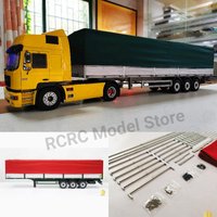 RC Truck 1/14 Semi Trailer Tarpaulin Cargo Cover And All-aluminum Kit JXMODEL JX-LBBG-PB For Tamiya Rc Truck Trailer Parts Acces