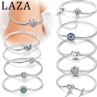 925 Silver Charm Bracelet Original Snake Chain Bracelet For Woman Fit Beads Diy Fine Jewelry