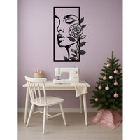 1pc Flower Woman Metal Wall Art, Rustproof Home Decor Gift