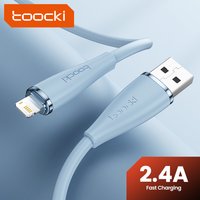 Toocki 2.4A USB Cable Fast Charging For iPhone Series Soft TPE Data Cable For iPhone 14 13 12 11 Pro Max X Plus iPad Pro Airpods