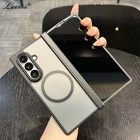 Luxury Matte Armor Clear Case for Samsung Galaxy Z Fold 7 6 5 4 fold7 ZFold Magnetic Transparent Hinge Shockproof Cover