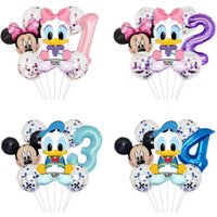 Mickey Minnie Mouse Donald Duck Theme Foil Balloons Set Latex Balloon Baby Shower Party Supplies Balloon Happy Birthday Party