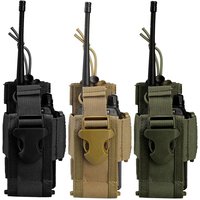 Nylon Talkie Case Adjustable Walkie Talkie Bag Molle Two Way Radio Holster Pouch Tactical Hunting Interphone Hanging Bag