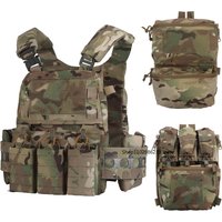 FCPC V5 Style Tactical Plate Carrier Vest – MOLLE Modular Hunting & Airsoft Vest with Back Panel Utility Pouch