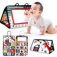 Baby Tummy Time Black and White Newborn Mirror Toys for Babies Montessori Development Crawl High Contrast Activity Sensory Toy