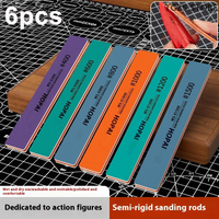 6Pcs DIY Assembling Model Build Tools MS-E400-1500 Semi-rigid Sanding Sticks Polishing Rod Plastic Model