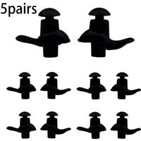 5-Pair Reusable Silicone Earplugs - Waterproof for Swimming/Water Sports, Ergonomic Spiral Fit for Comfort Sleep