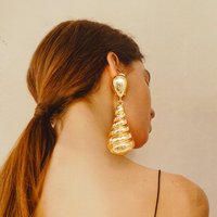 African Nigeria Fashion Big Drop Dangle Earrings Copper Classic Style For Women Dubai Party Wedding Gifts