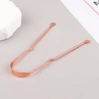 1Pc Pure Copper Tongue Scraper Copper Tongue Cleaner Portable Tongue Scrapers Oral Cleaning Tools