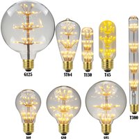 TIANFAN Vintage Led Bulb Starry Firework Edison Bulb 3W AC85-265V E27 Transparent Glass Warmth Glow Decorative Light Bulb