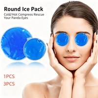 3pcs Reusable Gel Ice Pack Hot Cold Compress Small Round Ice Packs for Body Pain Relief For Eye Care Relaxation Family Travel