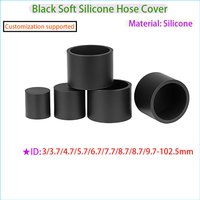 Black circular silicone rubber tube table and chair foot pad protective cover 3-102.5mm